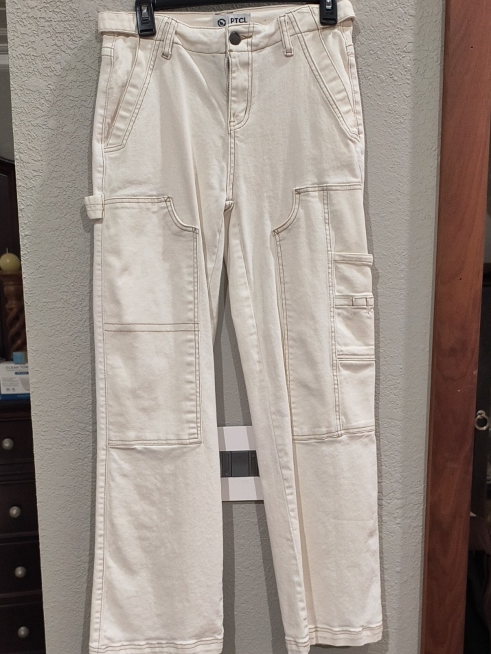 PTCL Women’s Cream Utility Cargo Jeans